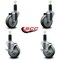 Service Caster 4'' Gray Poly Wheel Swivel 1-1/4'' Expanding Stem Caster Set 2 Brakes, 4PK SCC-EX20S414-PPUB-2-TLB-2-114 - alternate 3